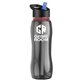 a smoke bottle & black w/ blue spout lid & red accent collar slim grip - 25 oz tritan(tm) bottle with flip straw lid and accent collar