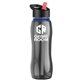 a smoke bottle & black w/ red spout lid & blue accent collar slim grip - 25 oz tritan(tm) bottle with flip straw lid and accent collar