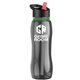 a smoke bottle & black w/ red spout lid & green accent collar slim grip - 25 oz tritan(tm) bottle with flip straw lid and accent collar