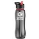 a smoke bottle & black w/ red spout lid & red accent collar slim grip - 25 oz tritan(tm) bottle with flip straw lid and accent collar