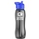 a smoke bottle & blue lid & blue accent collar slim grip - 25 oz tritan(tm) bottle with flip straw lid and accent collar