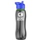 a smoke bottle & blue lid & green accent collar slim grip - 25 oz tritan(tm) bottle with flip straw lid and accent collar