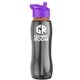 a smoke bottle & violet lid & orange accent collar slim grip - 25 oz tritan(tm) bottle with flip straw lid and accent collar