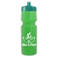 a translucent green bottle & teal lid 24 oz venture bike white water bottle