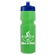 a translucent green bottle & navy blue lid 24 oz venture bike white water bottle