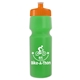 a translucent green bottle & orange lid 24 oz venture bike white water bottle