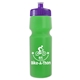 a translucent green bottle & violet lid 24 oz venture bike white water bottle