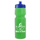 a translucent green bottle & royal blue lid 24 oz venture bike white water bottle