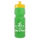 a translucent green bottle & yellow lid 24 oz venture bike white water bottle