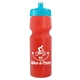 a translucent red bottle & cyan lid 24 oz venture bike white water bottle