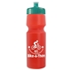 a translucent red bottle & teal lid 24 oz venture bike white water bottle