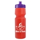 a translucent red bottle & violet lid 24 oz venture bike white water bottle