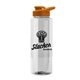 a clear bottle & orange lid the guzzler - 32 oz transparent bottle with drink thru lid