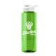 a green bottle & white lid the guzzler - 32 oz transparent bottle with drink thru lid