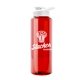 a red bottle & white lid the guzzler - 32 oz transparent bottle with drink thru lid