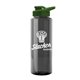 a smoke bottle & green lid the guzzler - 32 oz transparent bottle with drink thru lid