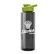 a smoke bottle & lime green lid the guzzler - 32 oz transparent bottle with drink thru lid