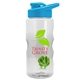 a clear bottle & cyan lid & lime green mixing ball mini mountain 22 oz tritan(tm) shaker bottle with drink thru lid