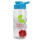 a clear bottle & cyan lid & red mixing ball mini mountain 22 oz tritan(tm) shaker bottle with drink thru lid