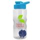 a clear bottle & cyan lid & blue mixing ball mini mountain 22 oz tritan(tm) shaker bottle with drink thru lid