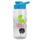 a clear bottle & cyan lid & gray mixing ball mini mountain 22 oz tritan(tm) shaker bottle with drink thru lid