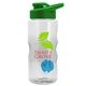 a clear bottle & green lid & cyan mixing ball mini mountain 22 oz tritan(tm) shaker bottle with drink thru lid