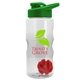 a clear bottle & green lid & red mixing ball mini mountain 22 oz tritan(tm) shaker bottle with drink thru lid