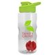 a clear bottle & lime green lid & red mixing ball mini mountain 22 oz tritan(tm) shaker bottle with drink thru lid