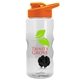 a clear bottle & orange lid & black mixing ball mini mountain 22 oz tritan(tm) shaker bottle with drink thru lid