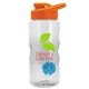 a clear bottle & orange lid & cyan mixing ball mini mountain 22 oz tritan(tm) shaker bottle with drink thru lid
