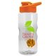 a clear bottle & orange lid & orange mixing ball mini mountain 22 oz tritan(tm) shaker bottle with drink thru lid