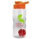 a clear bottle & orange lid & red mixing ball mini mountain 22 oz tritan(tm) shaker bottle with drink thru lid