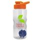 a clear bottle & orange lid & blue mixing ball mini mountain 22 oz tritan(tm) shaker bottle with drink thru lid