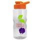 a clear bottle & orange lid & violet mixing ball mini mountain 22 oz tritan(tm) shaker bottle with drink thru lid