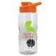 a clear bottle & orange lid & gray mixing ball mini mountain 22 oz tritan(tm) shaker bottle with drink thru lid