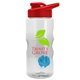 a clear bottle & red lid & cyan mixing ball mini mountain 22 oz tritan(tm) shaker bottle with drink thru lid