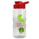 a clear bottle & red lid & lime green mixing ball mini mountain 22 oz tritan(tm) shaker bottle with drink thru lid
