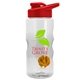 a clear bottle & red lid & orange mixing ball mini mountain 22 oz tritan(tm) shaker bottle with drink thru lid