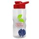 a clear bottle & red lid & blue mixing ball mini mountain 22 oz tritan(tm) shaker bottle with drink thru lid