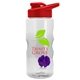 a clear bottle & red lid & violet mixing ball mini mountain 22 oz tritan(tm) shaker bottle with drink thru lid