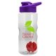 a clear bottle & violet lid & red mixing ball mini mountain 22 oz tritan(tm) shaker bottle with drink thru lid