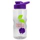 a clear bottle & violet lid & violet mixing ball mini mountain 22 oz tritan(tm) shaker bottle with drink thru lid