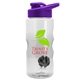 a clear bottle & violet lid & gray mixing ball mini mountain 22 oz tritan(tm) shaker bottle with drink thru lid