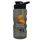 a smoke bottle & black lid & gray mixing ball mini mountain 22 oz tritan(tm) shaker bottle with drink thru lid