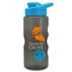 a smoke bottle & cyan lid & cyan mixing ball mini mountain 22 oz tritan(tm) shaker bottle with drink thru lid