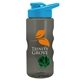 a smoke bottle & cyan lid & green mixing ball mini mountain 22 oz tritan(tm) shaker bottle with drink thru lid