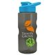 a smoke bottle & cyan lid & lime green mixing ball mini mountain 22 oz tritan(tm) shaker bottle with drink thru lid