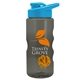 a smoke bottle & cyan lid & orange mixing ball mini mountain 22 oz tritan(tm) shaker bottle with drink thru lid