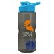 a smoke bottle & cyan lid & blue mixing ball mini mountain 22 oz tritan(tm) shaker bottle with drink thru lid