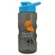 a smoke bottle & cyan lid & gray mixing ball mini mountain 22 oz tritan(tm) shaker bottle with drink thru lid